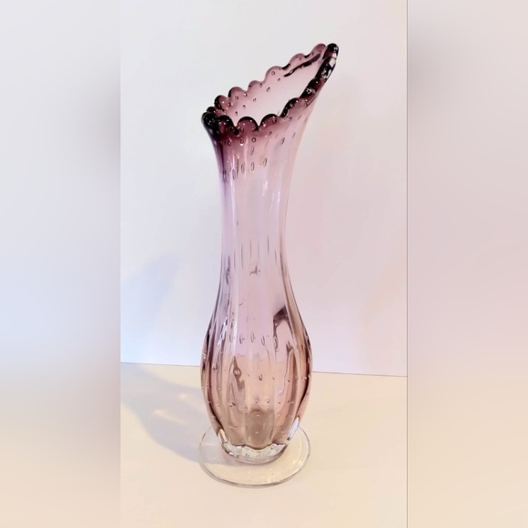Vintafe Amethyst Blown Glass Vase - Picture 3 of 8